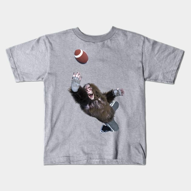 Bigfoot Football Frenzy Kids T-Shirt by vonHobo